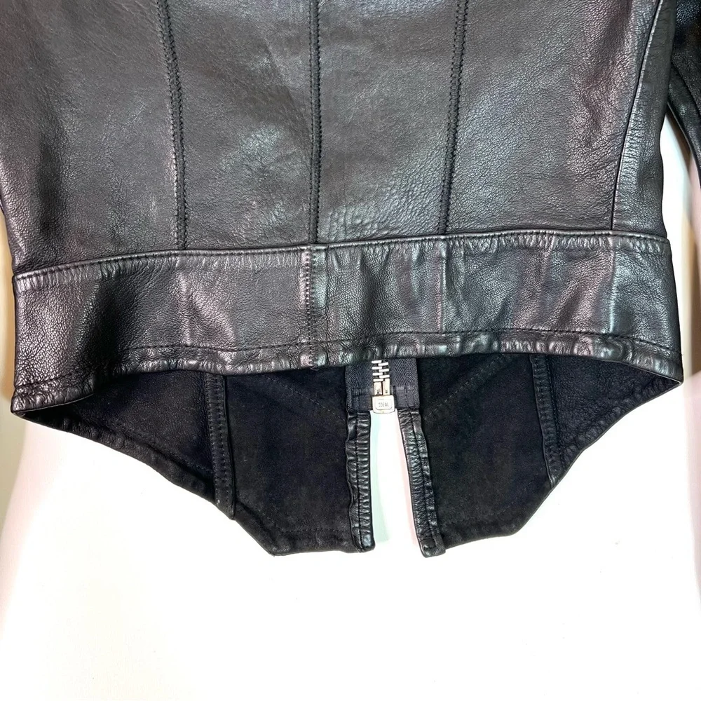 All Saints Calle Blazer Leather Jacket Black Size 00